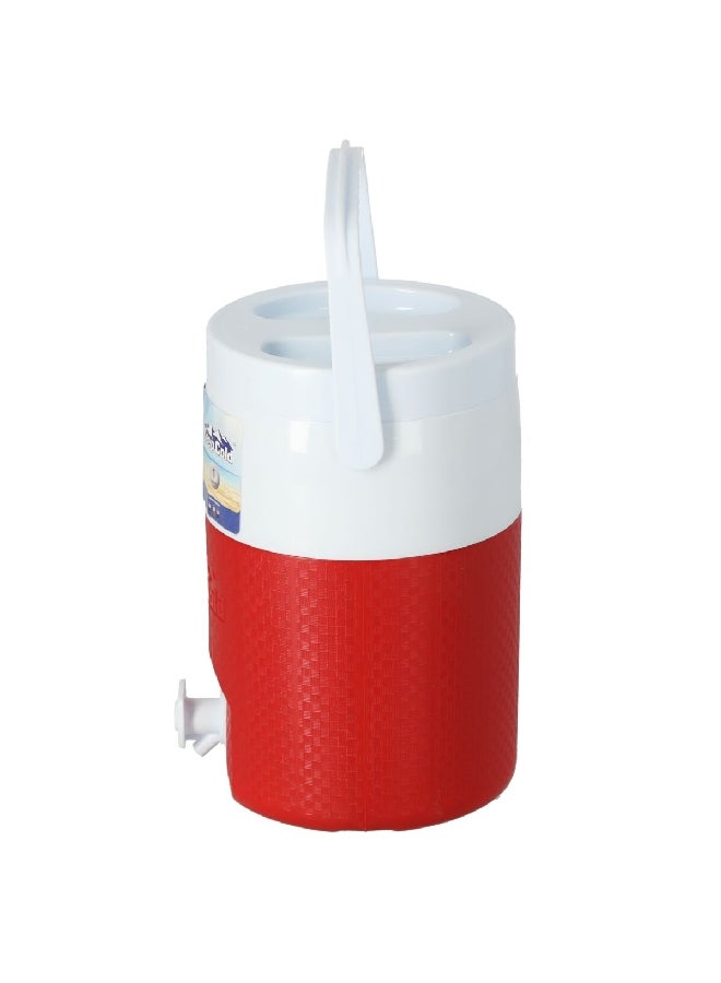 كوزموبلاست MFKCXX002 كيب كولد إبريق مبرد للمياه بلاستيكي خالي من البي بي ايه أحمر وأبيض 1 جالون - Image 3